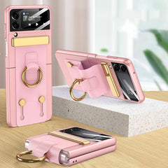 GKK Ultrathin Shockproof Phone Case with Ring Holder / Wrist Strap, For Samsung Galaxy Z Flip3 5G