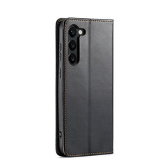 Fierre Shann PU Genuine Leather Texture Leather Phone Case, For Samsung Galaxy S23 5G
