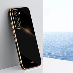 XINLI Straight Edge 6D Electroplate TPU Phone Case, For Samsung Galaxy S21 5G, For Samsung Galaxy S21+ 5G, For Samsung Galaxy S21 Ultra 5G