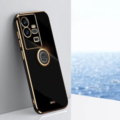 XINLI Straight Edge 6D Electroplate TPU Phone Case with Ring Holder, For vivo iQOO 11 Pro 5G, For Xiaomi Redmi 12C 4G, For Xiaomi Redmi Note 12 Pro Speed