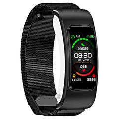 K60 1.08 inch Steel Band Earphone Detachable Life Waterproof Smart Watch Support Bluetooth Call, Steel Band (Black)