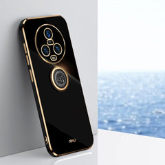 XINLI Straight Edge 6D Electroplate TPU Phone Case with Ring Holder, For Honor Magic5 5G, For Honor Magic5 Pro 5G, For Honor X7a 2023
