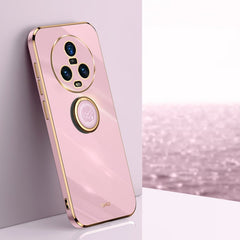 XINLI Straight Edge 6D Electroplate TPU Phone Case with Ring Holder, For Honor Magic5 5G, For Honor Magic5 Pro 5G, For Honor X7a 2023