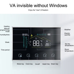 BHT-8000RF-VA- GBCW Wireless Smart LED Screen Thermostat With WiFi, Specification:Electric / Boiler Heating, Electric Heating, Electric Boiler Heating, Boiler Heating, Water Heating, Hydroelectric Heating, Water Boiler Heating
