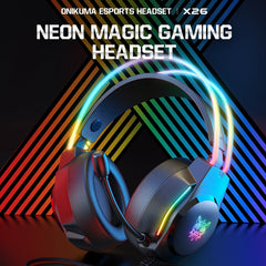 X26 USB+3.5mm RGB Wired Gaming Headset, X26