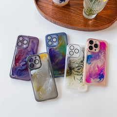 Oil Painting Electroplating TPU Phone Case, For iPhone 13 Pro, For iPhone 13 Pro Max, For iPhone 12, For iPhone 12 Pro