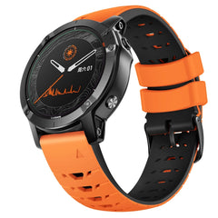 22mm Trapezoidal Quick Release Silicone Watch Band, For Garmin Fenix 7