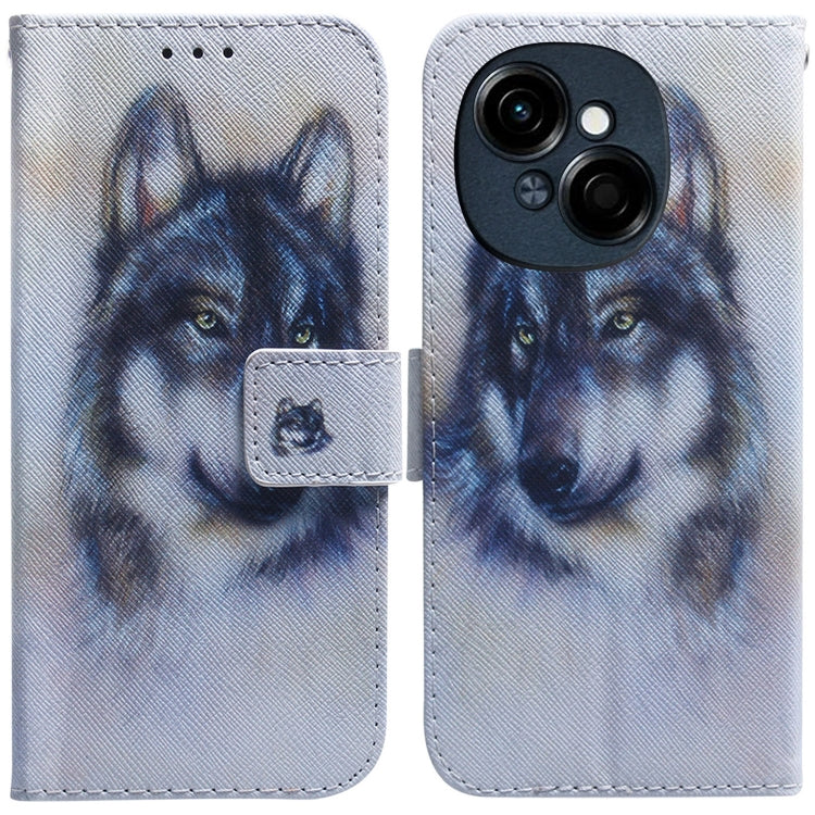 Coloured Drawing Flip Leather Phone Case, For Tecno Spark Go 1 / Pop 9 Pro, For Tecno Camon 30 Premier 5G