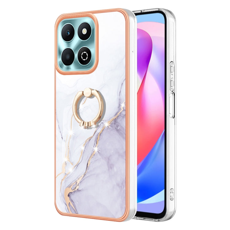 Electroplating Marble IMD TPU Phone Case with Ring Holder, For Honor X6b, For Honor 200 Lite Global, For Honor X7b 4G / 5G, For Honor X8b