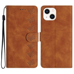 Seven Butterflies Embossed Leather Phone Case, For iPhone 15, For iPhone 14 Plus, For iPhone 14, For iPhone 14 Pro