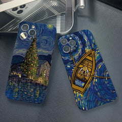 Precise Hole Oil Painting Pattern PC Phone Case, For iPhone 14 Pro, For iPhone 14 Pro Max