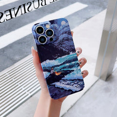 Precise Hole Oil Painting Pattern PC Phone Case, For iPhone 8 Plus / 7 Plus, For iPhone X / XS, For iPhone XS Max, For iPhone XR