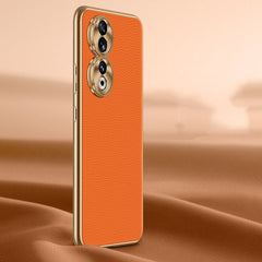 Litchi Texture Genuine Leather Phone Case, For Honor 90 Pro, For Honor 90