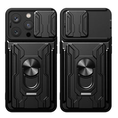 Sliding Camshield TPU+PC Phone Case with Card Slot, For iPhone 15 Pro Max, For iPhone 15 Pro, For iPhone 15 Plus