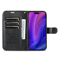 AZNS Sheepskin Texture Flip Leather Phone Case, For iPhone 15 Pro, For iPhone 15 Plus, For iPhone 15