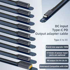100W Computer Charging Adapter Connector, DC 2.5 x 0.7mm to USB-C / Type-C Male, DC 3 x 1.1mm to USB-C / Type-C Male, DC 4 x 1.7mm to USB-C / Type-C Male, DC 4.5 x 0.6mm to USB-C / Type-C Male, DC 4.8 x 1.7mm to USB-C / Type-C Male                     ...