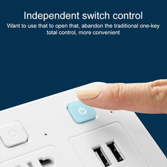 Home Office Multifunctional USB Wireless Plug Converter Plug Board, with Night Light, 1 to 4 + 2USB