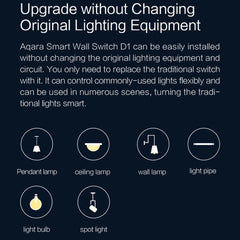 Original Xiaomi Aqara Smart Wall Switch D1,, Zero FireWire Three Button Version