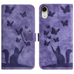 Butterfly Cat Embossing Flip Leather Phone Case, For iPhone XR, For iPhone XS Max, For iPhone 8 Plus / 7 Plus
