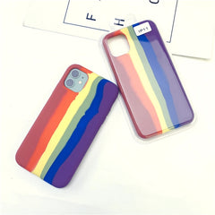 Rainbow Liquid Silicone Shockproof Full Coverage Protective Case, For iPhone 11 Pro