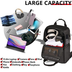 Cwatcun D78 Camera Laptop Backpack Bag, With Detachable Insert Camera Case