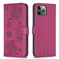 Four-leaf Embossed Leather Phone Case, For iPhone 11 Pro, For iPhone X / XS, For iPhone XR, For iPhone XS Max