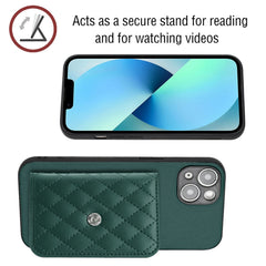Rhombic Texture Card Bag RFID Phone Case with Long Lanyard, For iPhone 13 mini, For iPhone 12, For iPhone 12 Pro Max, For iPhone 12 Pro