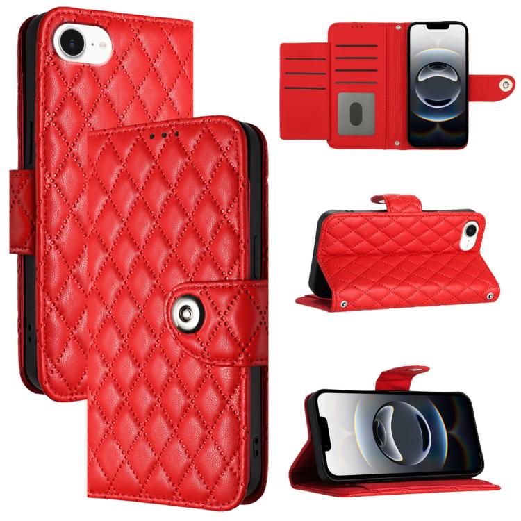 Rhombic Texture Flip Leather Phone Case with Lanyard, For iPhone SE 2024, For iPhone 16 Pro Max, For iPhone 16 Pro, For iPhone 16 Plus