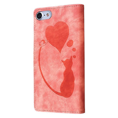 Pen Heart Cat Embossed Leather Phone Case, For iPhone 7 / 8 / SE 2022, For iPhone 13 Pro Max, For iPhone 13 Pro, For iPhone 13