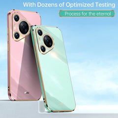 XINLI Straight 6D Plating Gold Edge TPU Phone Case, For Huawei Pura 70