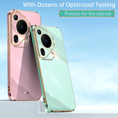 XINLI Straight 6D Plating Gold Edge TPU Phone Case, For Huawei Pura 70 Ultra, For Huawei Nova 12 SE, For Huawei Pura 70 Pro / Pura 70 Pro+