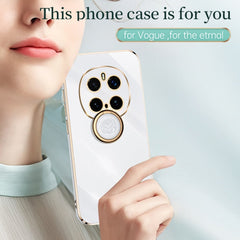 XINLI Straight 6D Plating Gold Edge TPU Shockproof Case with Ring Holder, For Honor Magic7 Pro, For Honor Magic7, For Honor X60 Pro