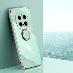 XINLI Straight 6D Plating Gold Edge TPU Shockproof Case with Ring Holder, For Honor Magic7 Pro, For Honor Magic7, For Honor X60 Pro