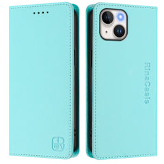 RC01 Dual-Folded Magnetic Suction RFID Leather Phone Case, For iPhone 15, For iPhone 14 Plus, For iPhone 14 / 13