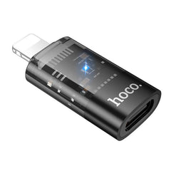 hoco UA36A 8 Pin Male to USB-C / Type-C Female OTG Transparent Adapter, 8 Pin Male to USB-C / Type-C Female