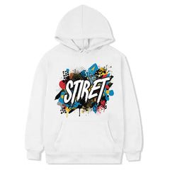 Alphabet Printed Fleece Hooded Sweatshirt Print On Your Demand, XL, XXL