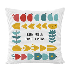 River Fish Printed Sofa Pillow Case No Core Print On Your Demand, 50x50cm, 60x60cm