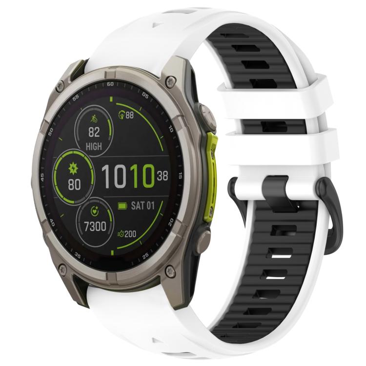xDfind Dual Color Quick Release Steel Buckle Silicone Watch Band, For Garmin 26mm, For Garmin 22mm