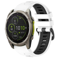 xDfind Dual Color Quick Release Steel Buckle Silicone Watch Band, For Garmin 26mm, For Garmin 22mm