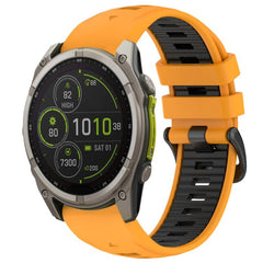 xDfind Dual Color Quick Release Steel Buckle Silicone Watch Band, For Garmin 26mm, For Garmin 22mm