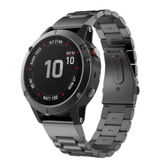 xDfind Three Beads Quick Release Metal Watch Band, For Garmin Fenix 8/7X/6X/5X 26mm, For Garmin Fenix 8/7/6/5 22mm, For Garmin Fenix 8/7S/6S/5S 20mm, For Garmin Forerunner 45/45S/Swim2, For Garmin Forerunner 220/735/735XT/230/235
