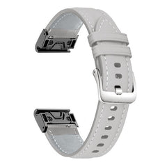xDfind Silver Buckle Leather Quick Release Watch Band, For Garmin Fenix 7 / 7X / 6X 26mm, For Garmin Fenix 7 / 7X / 6X 22mm