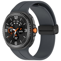 xDfind Fold Black Buckle Magnetic Silicone Watch Band, For Samsung Galaxy Watch8 / Watch8 Classic