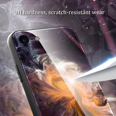 Marble Pattern Glass Protective Case, For iPhone SE 2022 / SE 2020 / 8 / 7, For iPhone X