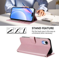 Litter Panda Embossing RFID Leather Phone Case with Lanyard, For iPhone XR, For iPhone XS Max, For iPhone 8 Plus / 7 Plus