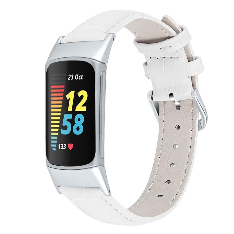 xDfind Bamboo Texture Pin Buckle Leather Watch Band, For Fitbit Charge 6 / 5 18mm, For Fitbit Inspire 3 12mm, For Fitbit Versa 4 / 3 / Sense2 / 1 20mm, For Fitbit Luxe / Special Edition 12mm