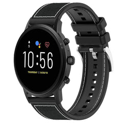 xDfind Hybrid Nylon Braid Silicone Watch Band, 22mm For Fossil Gen 5 Carlyle / Julianna