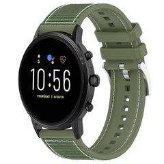 xDfind Hybrid Nylon Braid Silicone Watch Band, 22mm For Fossil Gen 5 Carlyle / Julianna