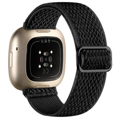xDfind Wavy Nylon Braided Stretch Watch Band with Adjustment Buckle, For Fitbit Versa 4 / 3 / Sense2 / 1