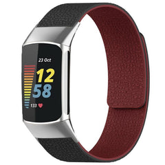 xDfind Litchi Texture Magnetic Silicone Watch Band, For Fitbit Charge 5 / Charge 6, For Fitbit Versa 4/Versa3/Sense2/Sense